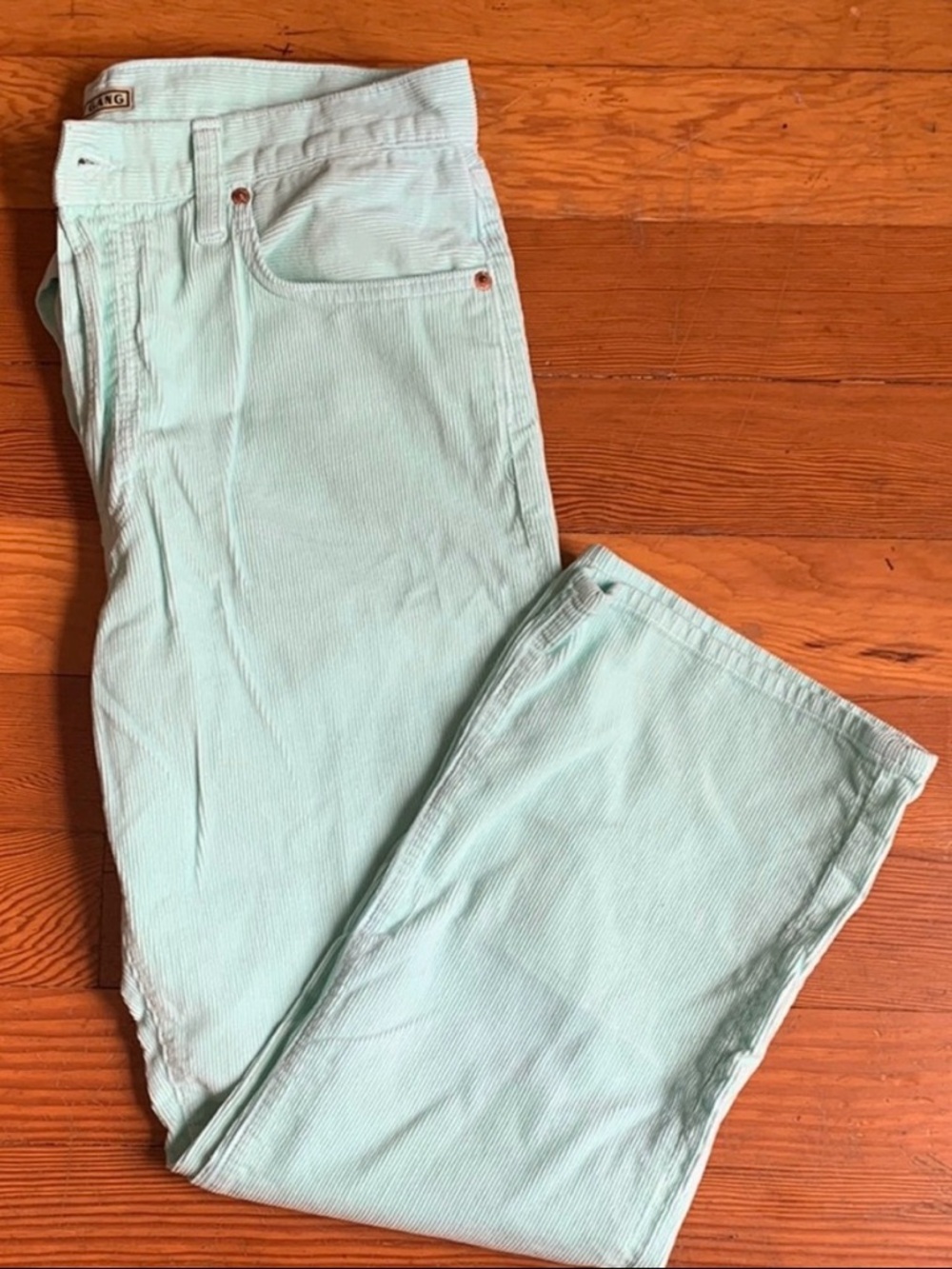 Hey Gang Corduroy Light Teal Pants with Flare bottom. Size 29. Perfect condition